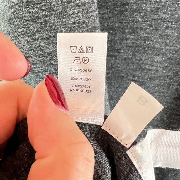 LOFT Ruffle Cold Shoulder Grey Mini Dress Crew Neck SZ S - Picture 8 of 8